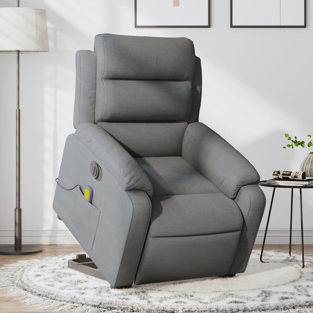 Sta-Op-Massagestoel Stof Donkergrijs