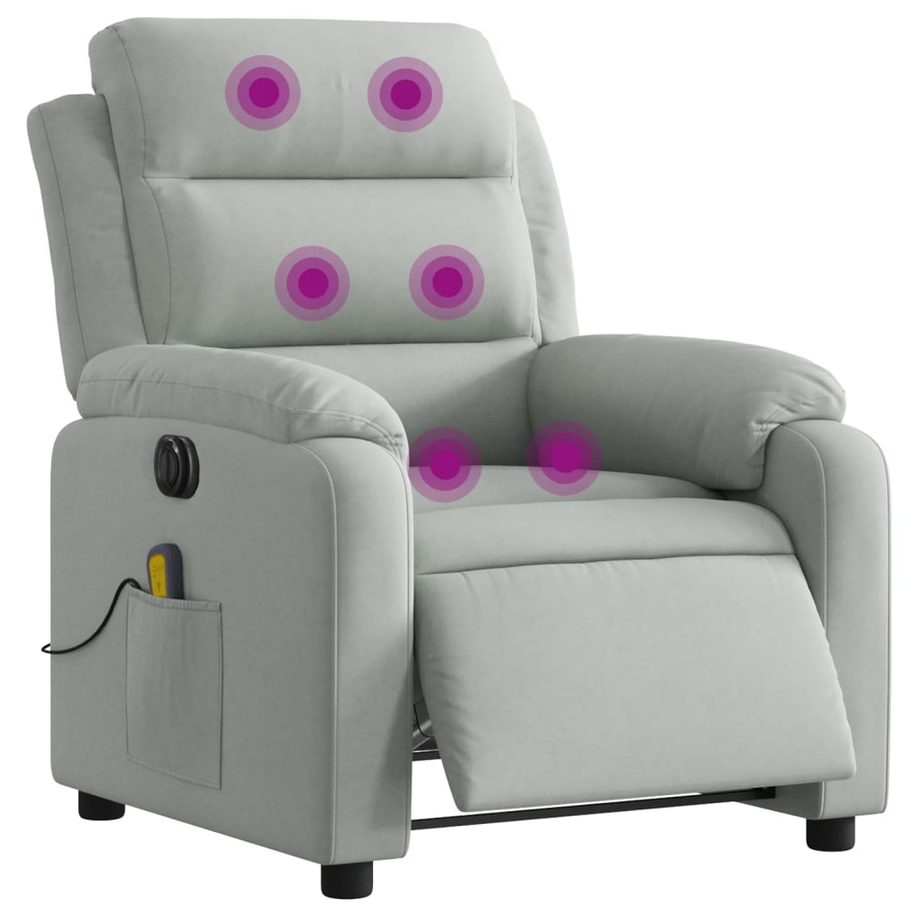 Massagestoel Fluweel Lichtgrijs