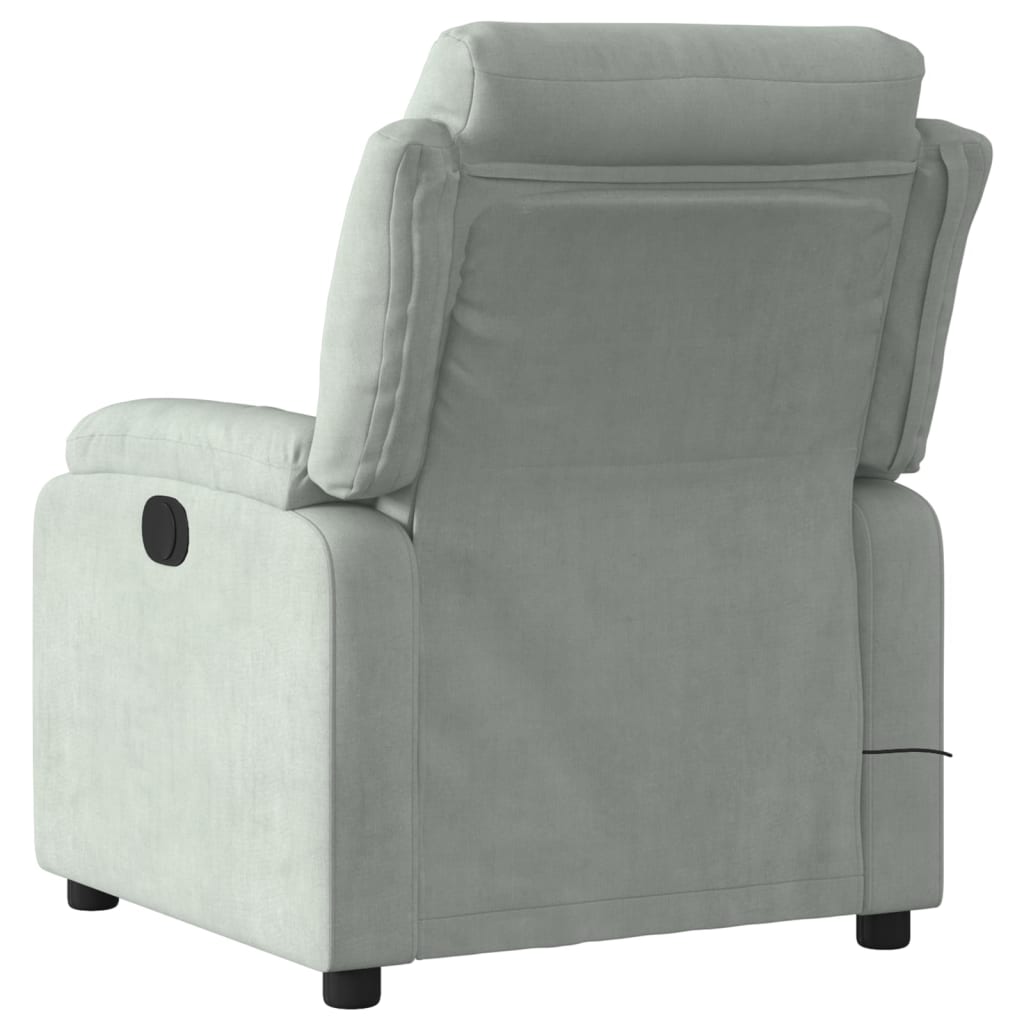Massagestoel Fluweel Lichtgrijs
