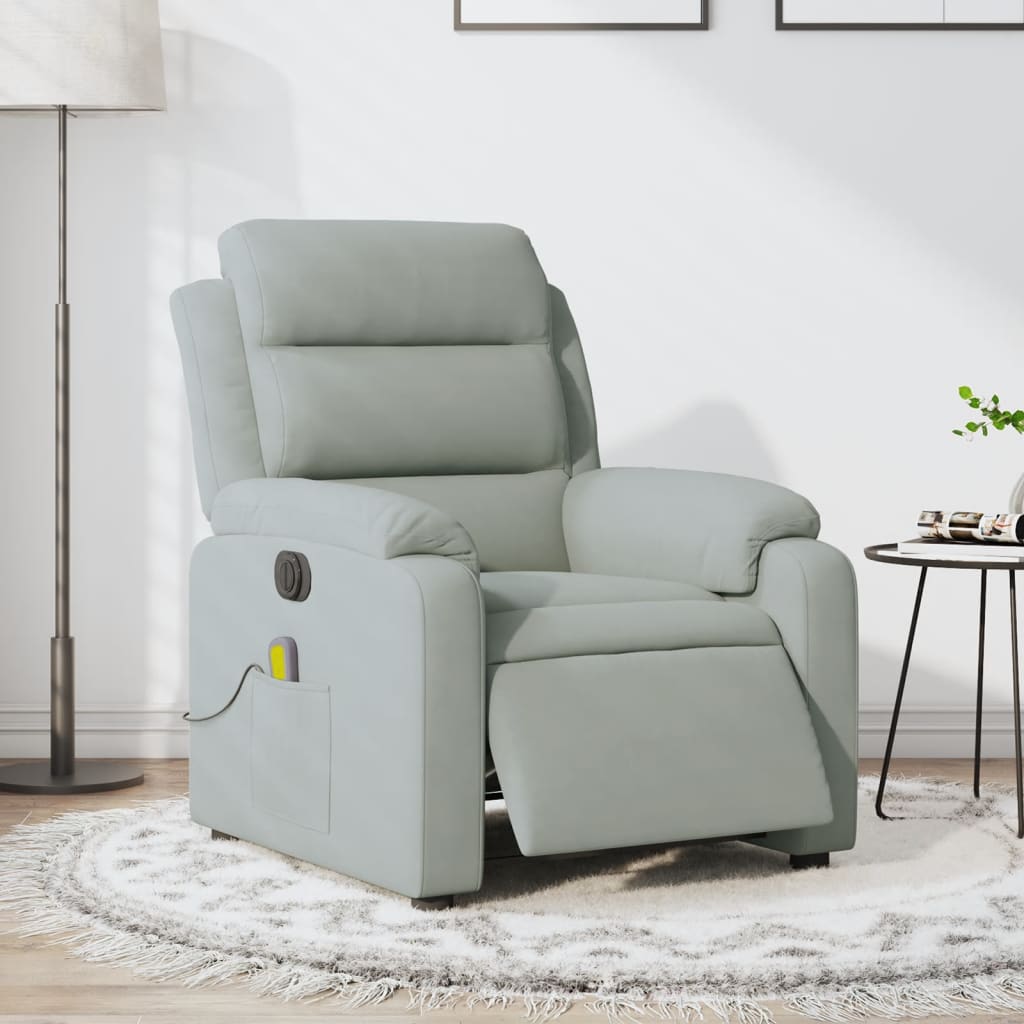 Massagestoel Fluweel Lichtgrijs