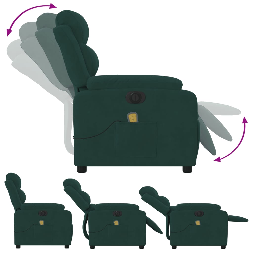 Massagestoel Fluweel Donkergroen