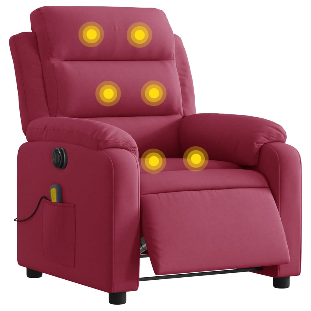 Massagestoel Fluweel Wijnrood