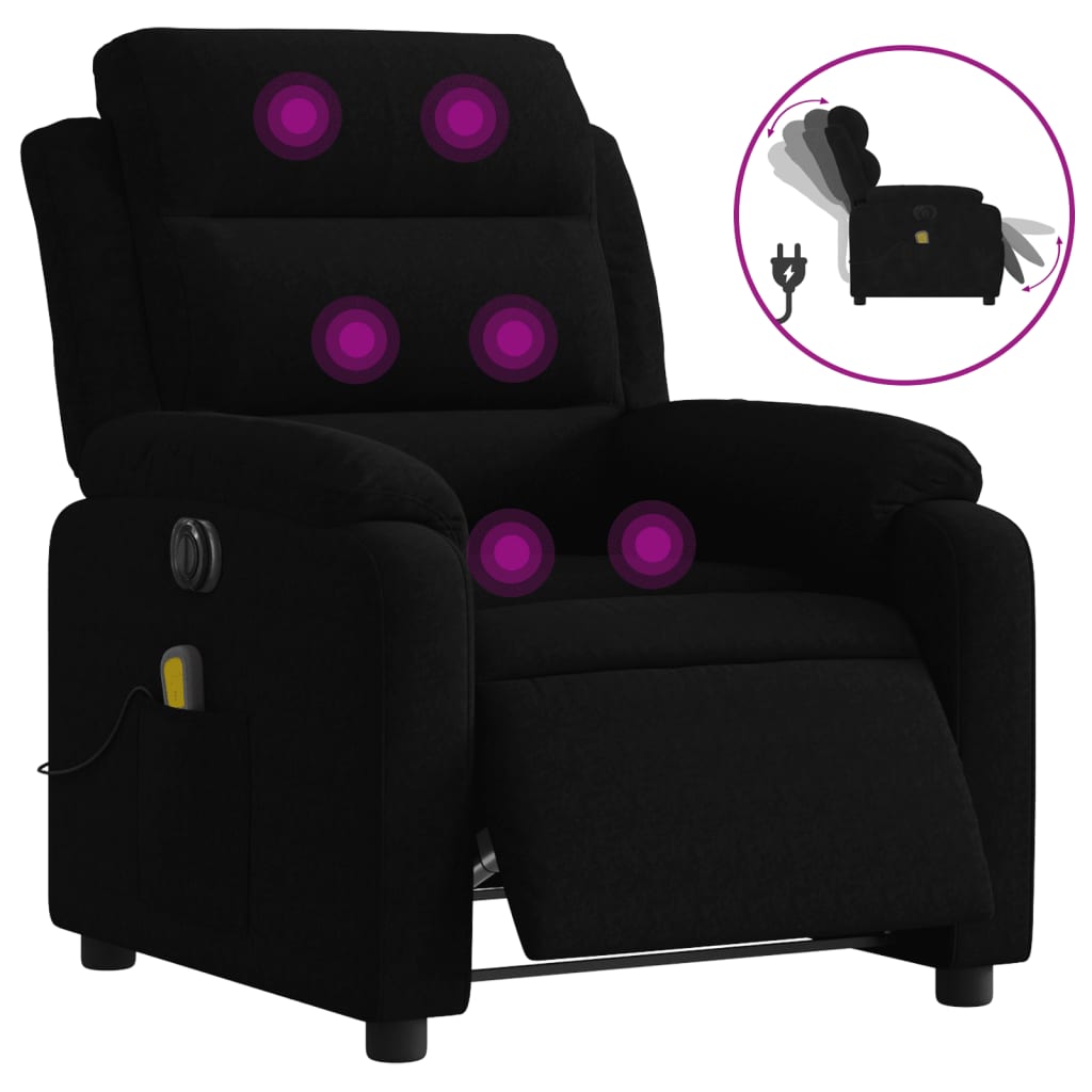 Massagestoel Fluweel Zwart