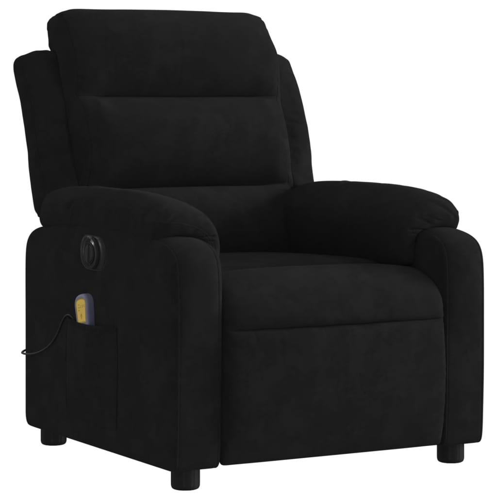 Massagestoel Fluweel Zwart