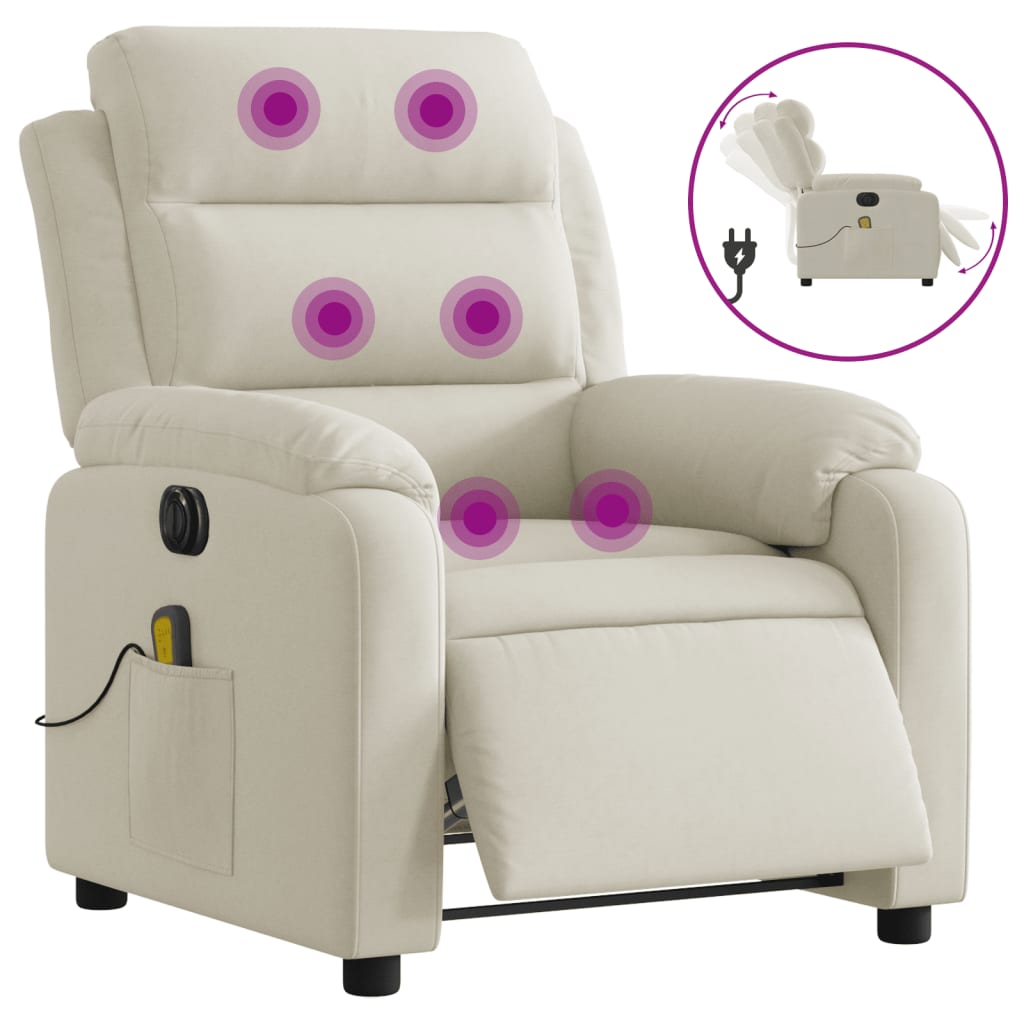 Massagestoel Fluweel Kleurig Crème