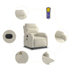 Massagestoel Fluweel Kleurig Crème
