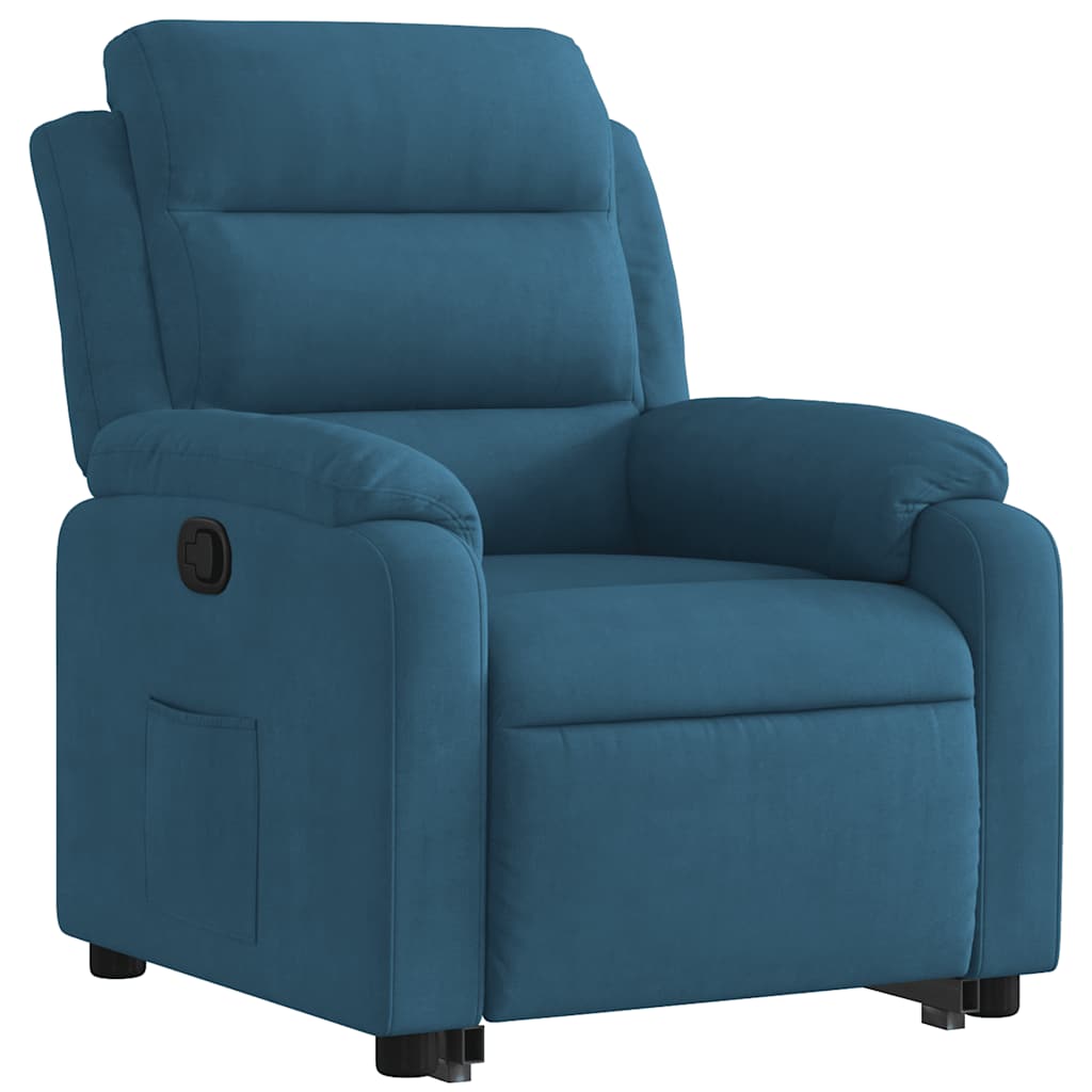 Sta-Opstoel Verstelbaar Fluweel Blauw