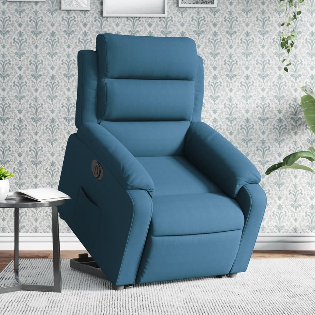Sta-Op-Massagestoel Fluweel Blauw