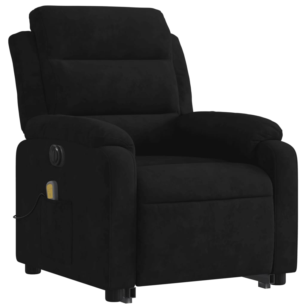Sta-Op-Massagestoel Fluweel Zwart