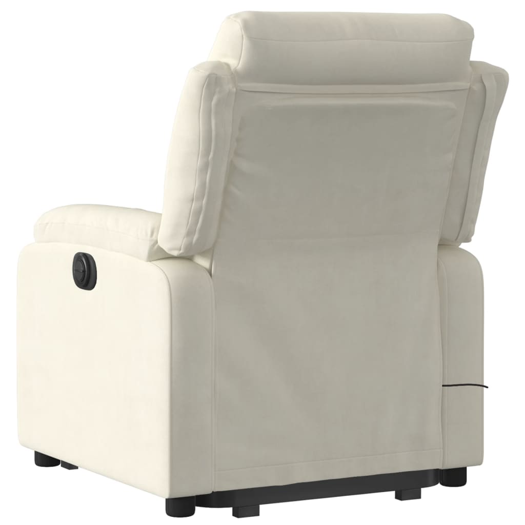 Sta-Op-Massagestoel Fluweel Kleurig Crème