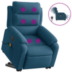Sta-Op-Massagestoel Fluweel Blauw