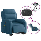Sta-Op-Massagestoel Fluweel Blauw