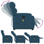Sta-Op-Massagestoel Fluweel Blauw