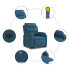 Sta-Op-Massagestoel Fluweel Blauw