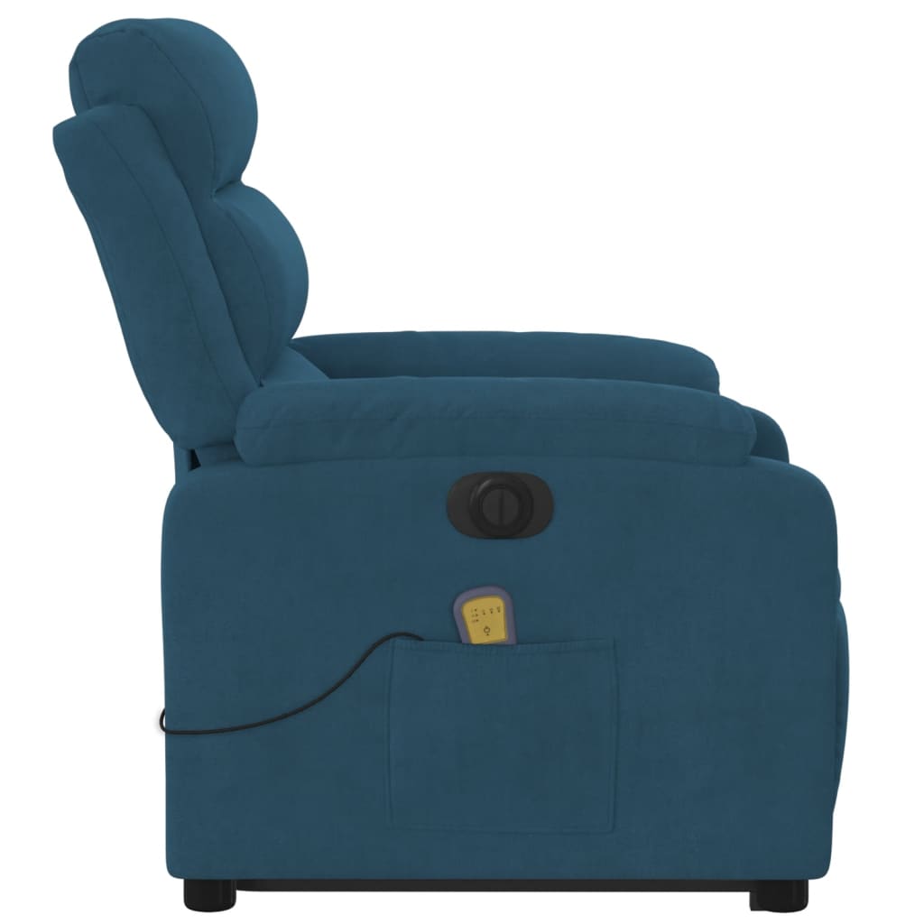 Sta-Op-Massagestoel Fluweel Blauw