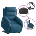 Sta-Op-Massagestoel Fluweel Blauw