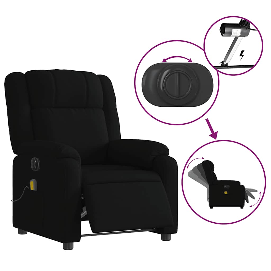 Massagestoel Stof Zwart