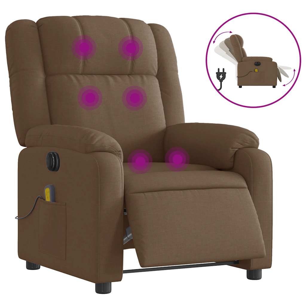 Massagestoel Stof Bruin
