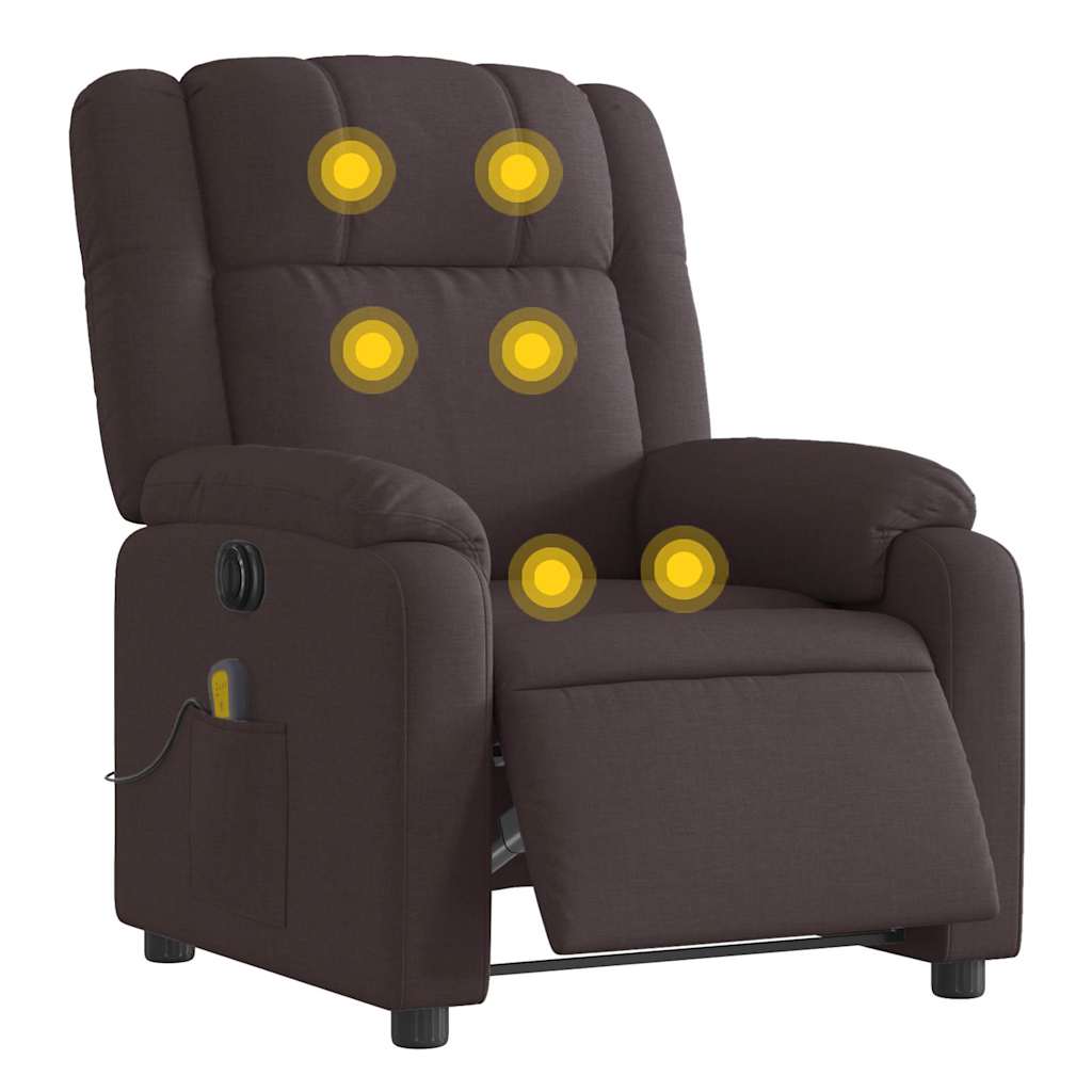 Massagestoel Stof Donkerbruin