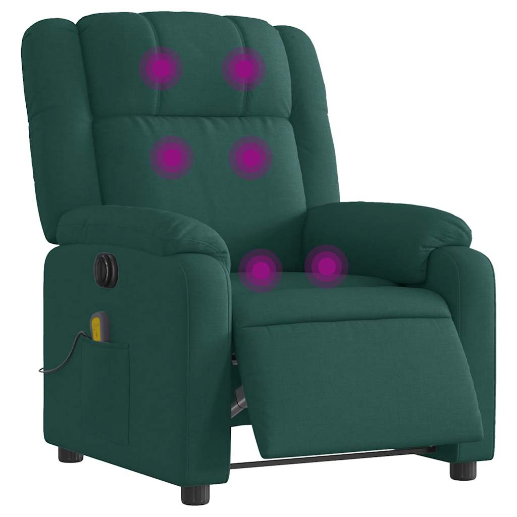 Massagestoel Stof Donkergroen