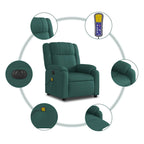 Massagestoel Stof Donkergroen