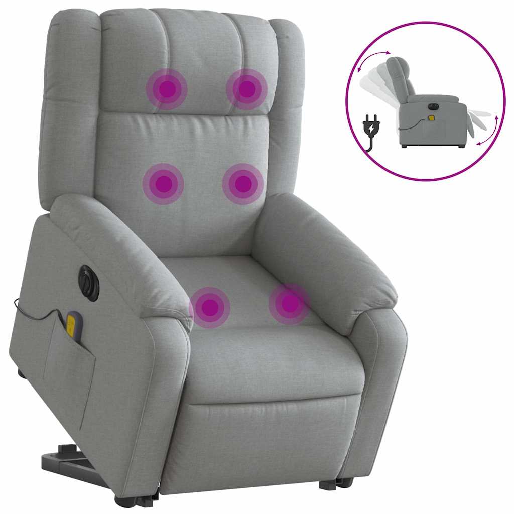 Sta-Op-Massagestoel Stof Lichtgrijs