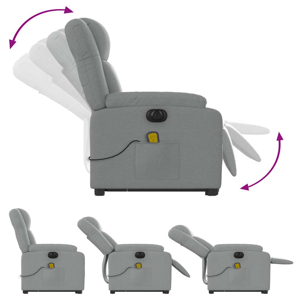 Sta-Op-Massagestoel Stof Lichtgrijs
