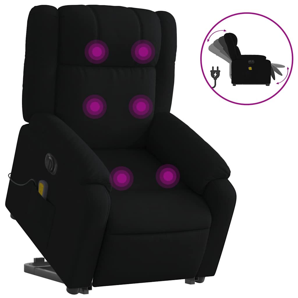Sta-Op-Massagestoel Stof Zwart