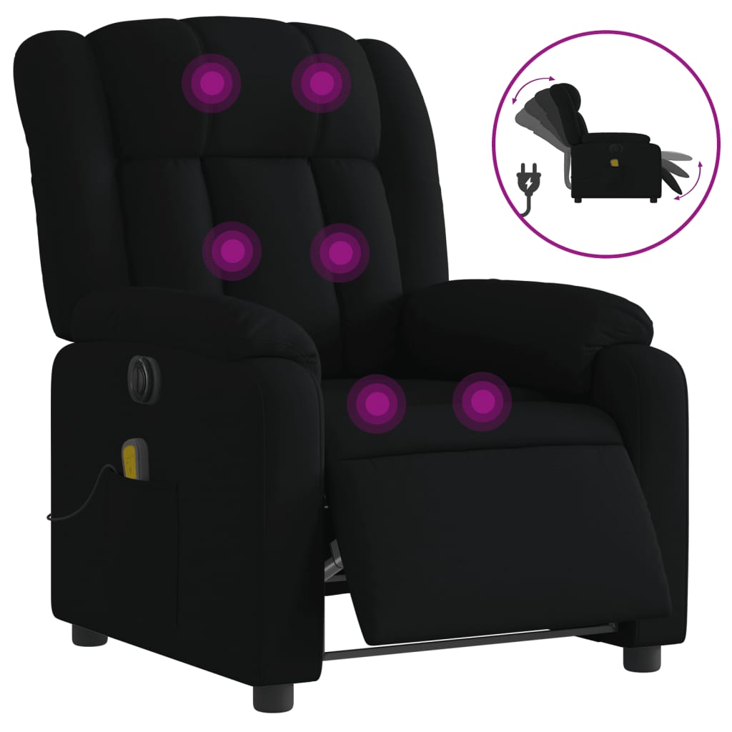 Massagestoel Stof Zwart