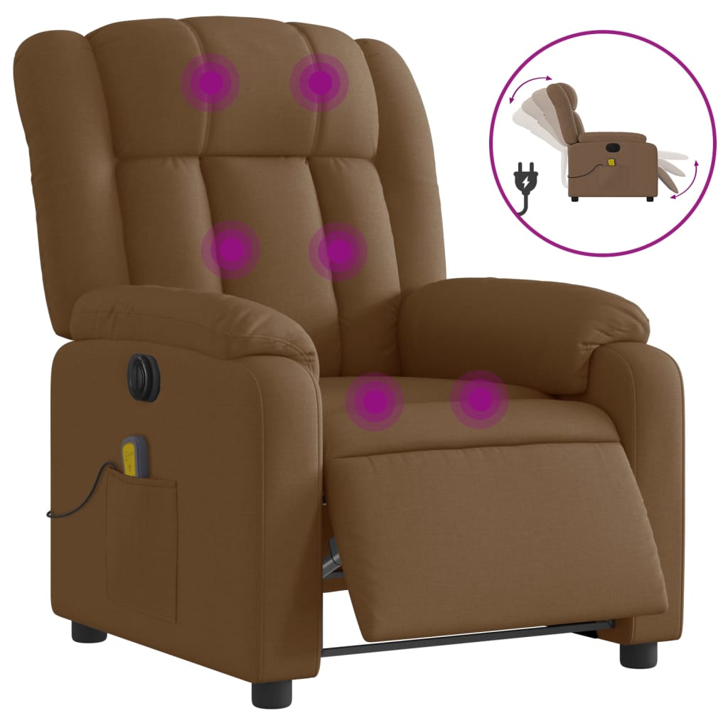 Massagestoel Stof Bruin