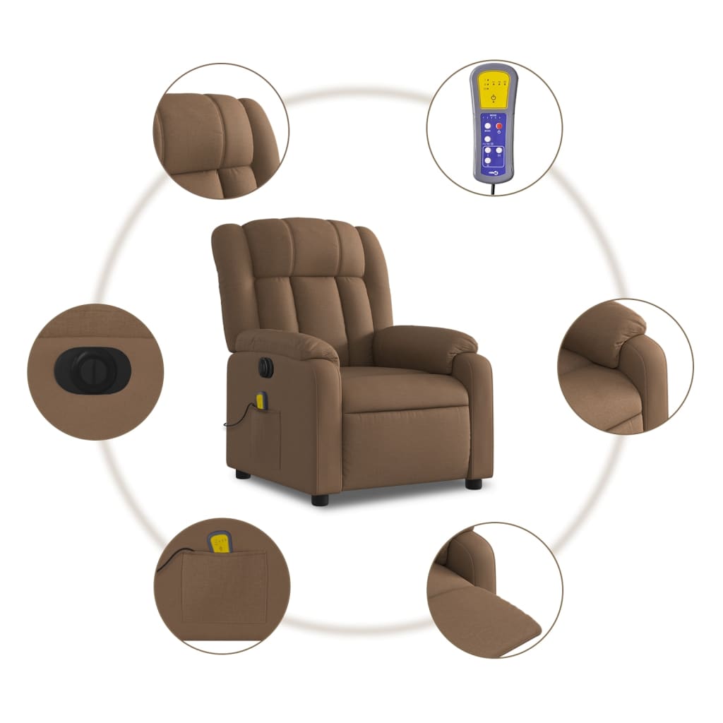 Massagestoel Stof Bruin