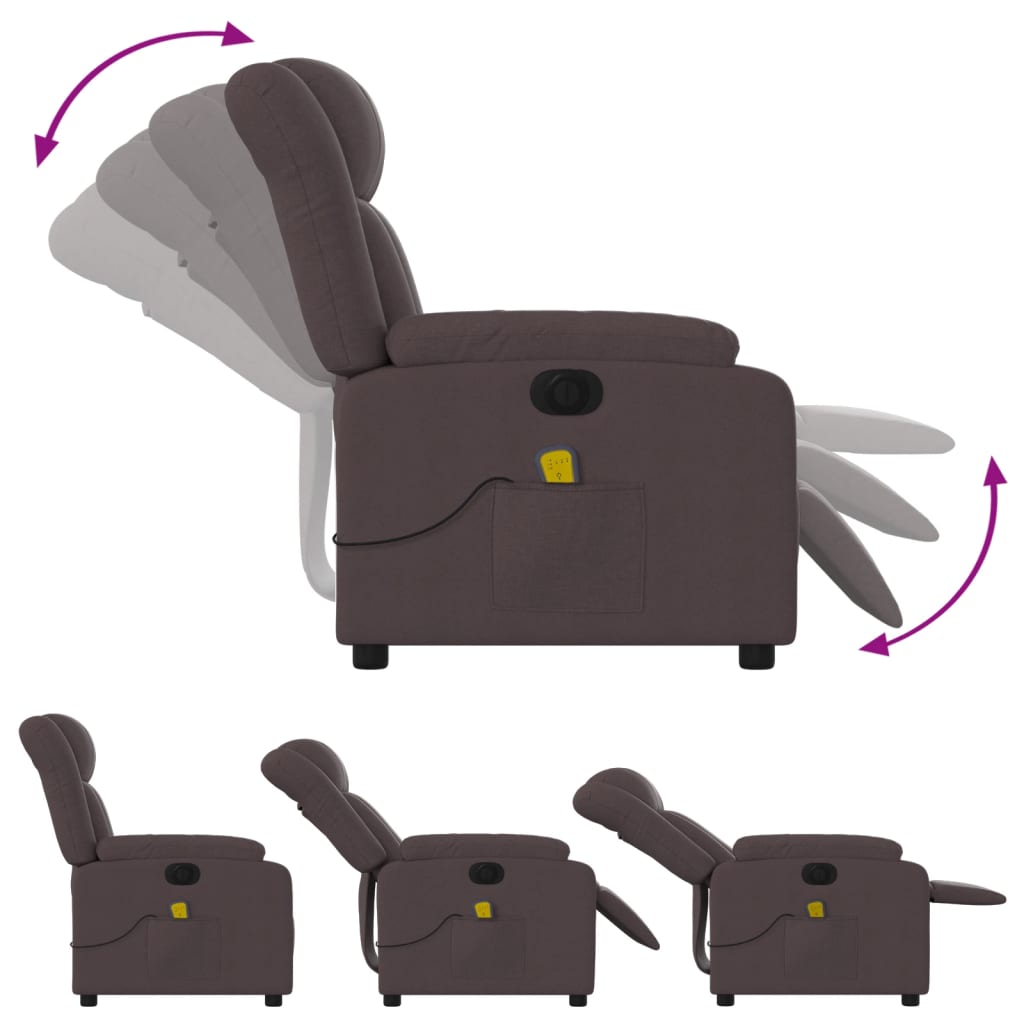 Massagestoel Stof Donkerbruin