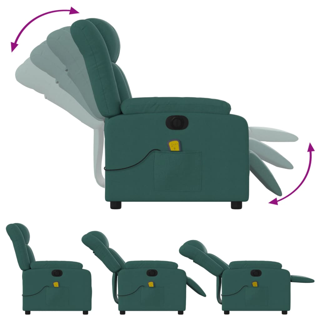 Massagestoel Stof Donkergroen