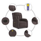 Sta-Op-Massagestoel Stof Donkerbruin