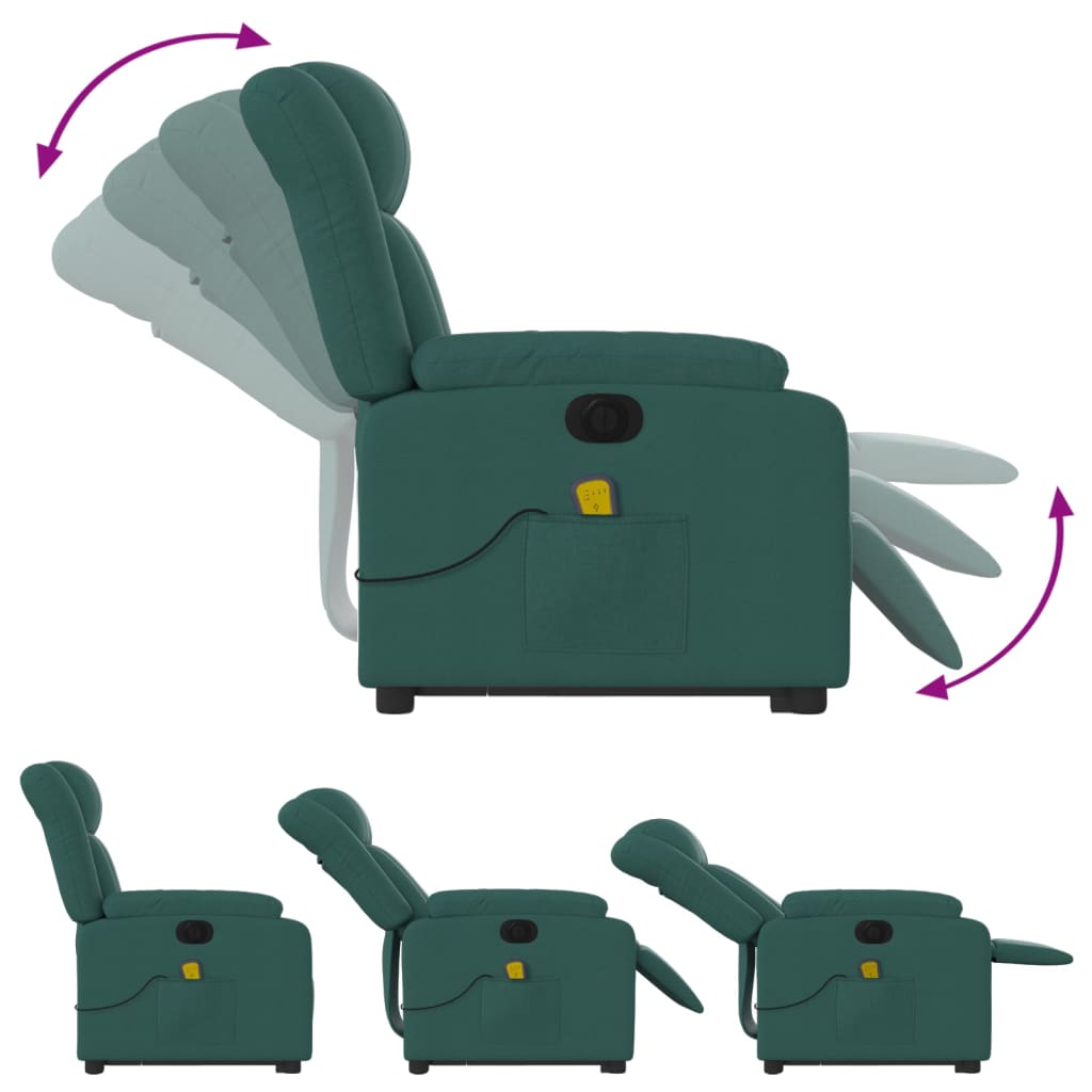 Sta-Op-Massagestoel Stof Donkergroen
