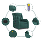 Sta-Op-Massagestoel Stof Donkergroen