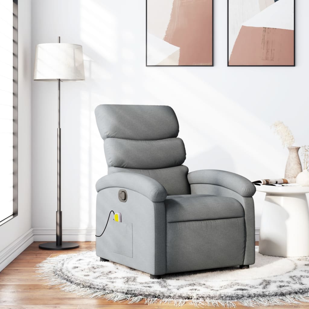 Massagestoel Met Lichtgrijze Stof