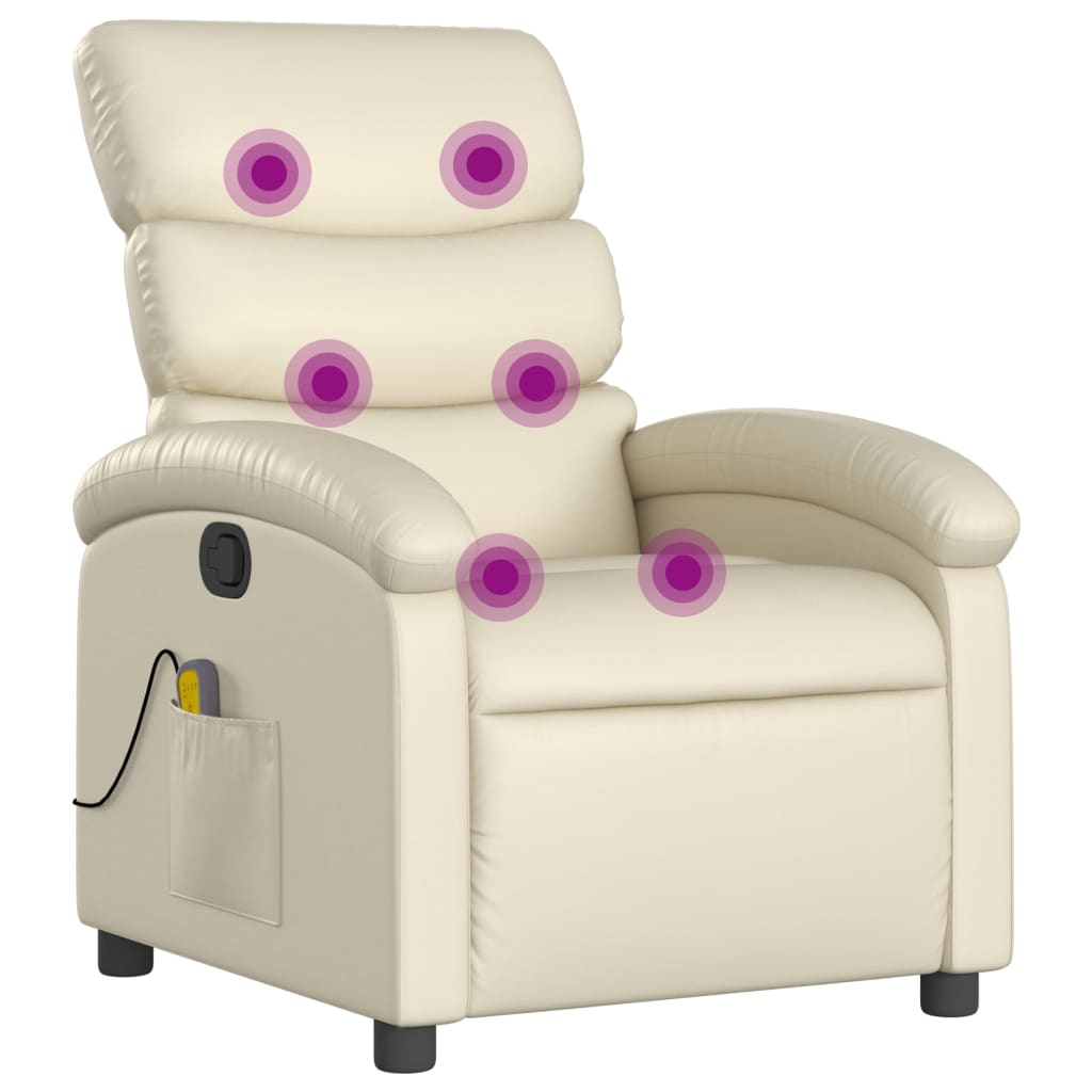 Massagestoel Van Kunstleer In Kleur Crème