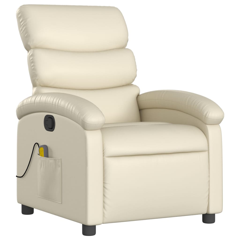 Massagestoel Van Kunstleer In Kleur Crème