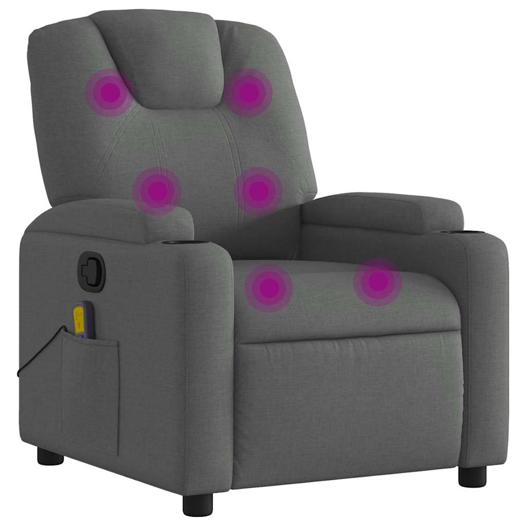 Massagestoel In Donkergrijze Stof