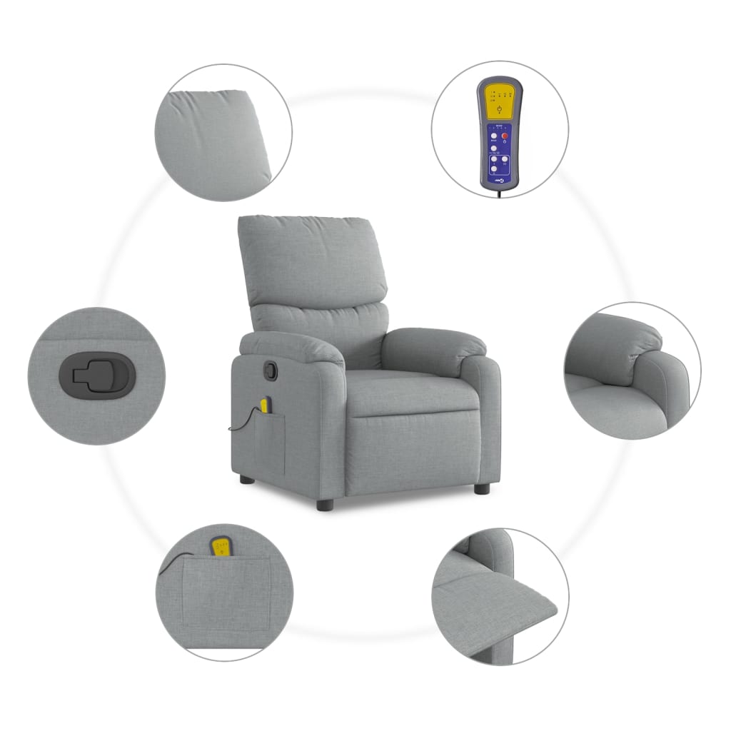 Massagestoel Met Lichtgrijze Stof