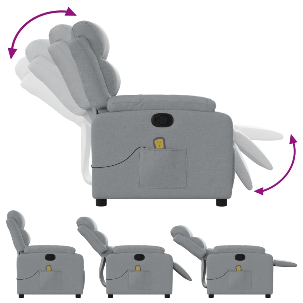 Massagestoel Met Lichtgrijze Stof