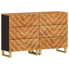 Dressoirs 2 St 60X33,5X75 Cm Massief Mangohout Bruin En Zwart