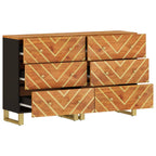 Dressoirs 2 St 60X33,5X75 Cm Massief Mangohout Bruin En Zwart