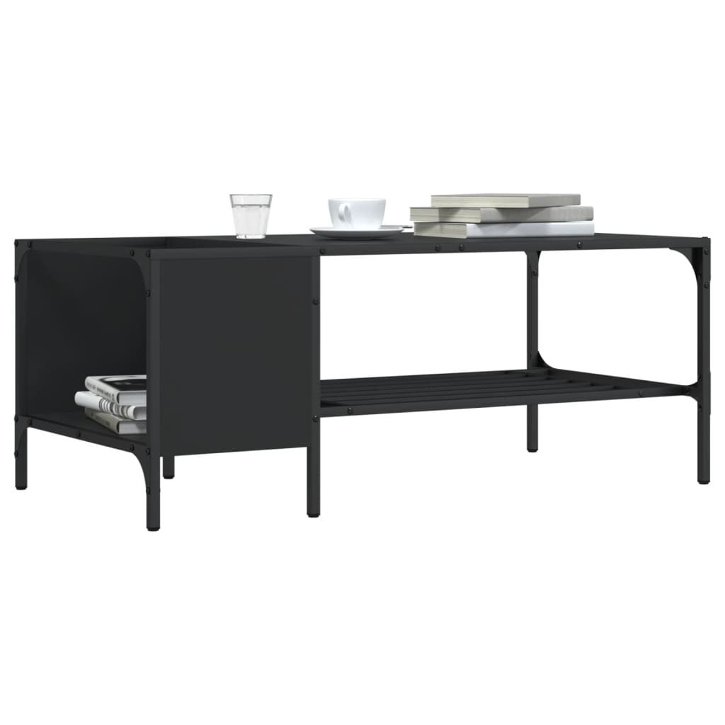 Salontafel Met Rek 100X51X40 Cm Bewerkt Hout Kleur