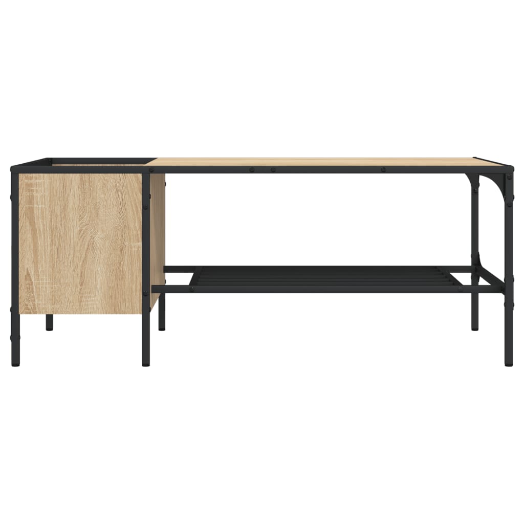 Salontafel Met Rek 100X51X40 Cm Bewerkt Hout Kleur