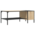 Salontafel Met Rek 100X51X40 Cm Bewerkt Hout Kleur