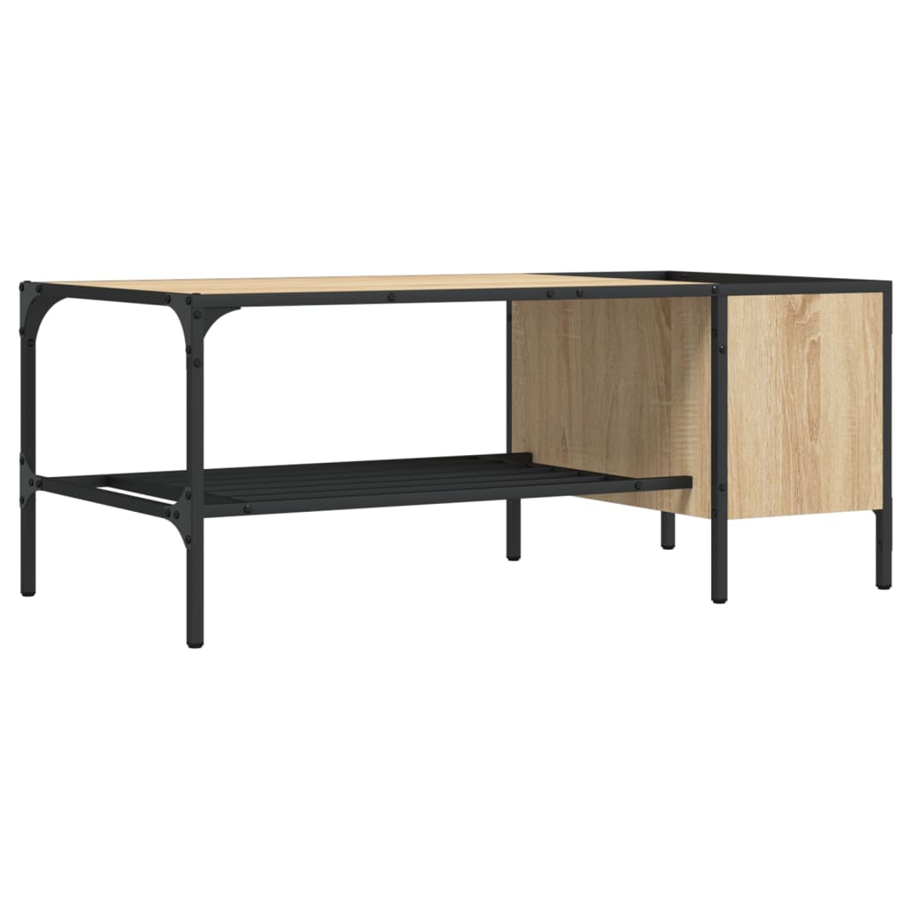 Salontafel Met Rek 100X51X40 Cm Bewerkt Hout Kleur