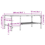 Salontafel Met Rek 100X51X40 Cm Bewerkt Hout Kleur