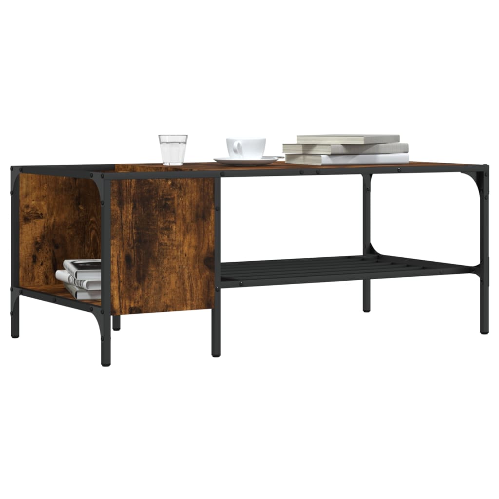Salontafel Met Rek 100X51X40 Cm Bewerkt Hout Kleur
